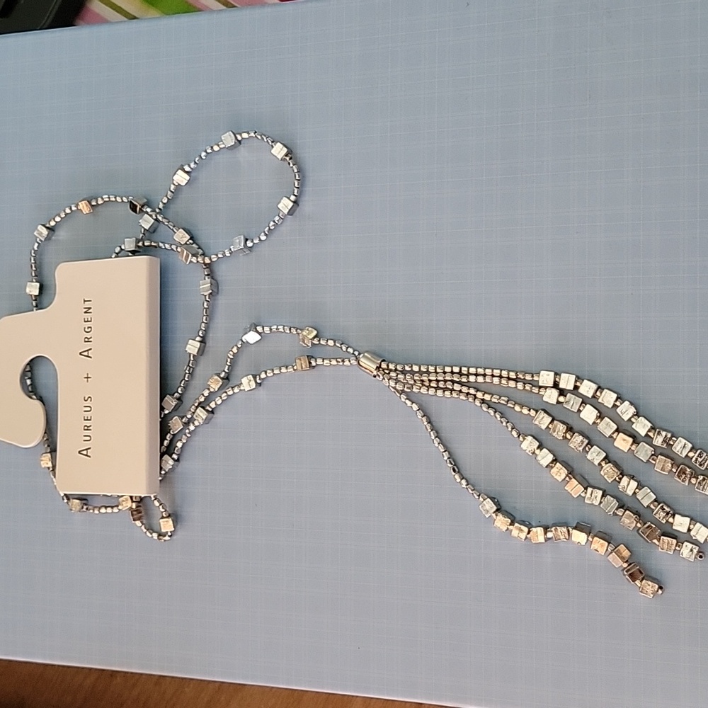 NEW/SILVER NECKLACE/AUREUS & ARGENT, 28"